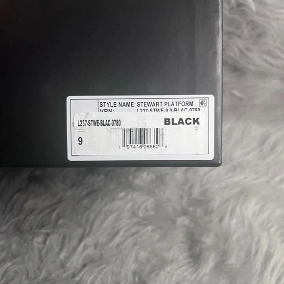 NIB LARROUDÉ Stewart Platform Oxford In Black Leather